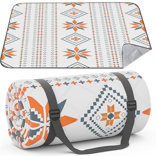 HUTHIM Manta de picnic 200 x 300 cm, resistente al agua, lavable, para camping, barbacoa, picnic, sin arena, con asa, esterilla de playa, senderismo, viajes