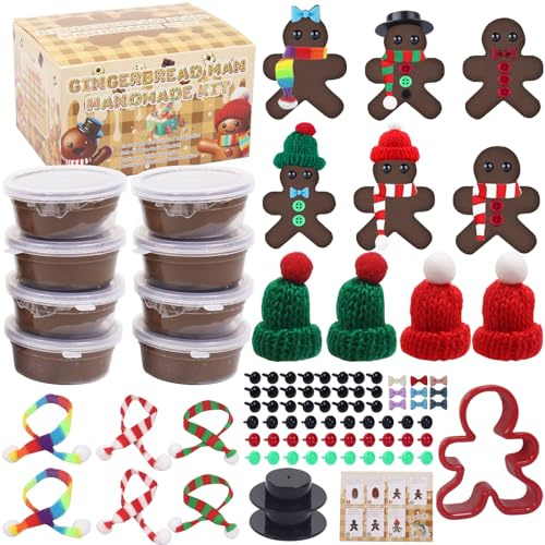84 stycken modelleringsmassa lufttorkningsset, gör-det-själv jul lera tillbehör, lufttorr magisk lera, jul lera set, jul kreativt hantverk lerset, jul party present