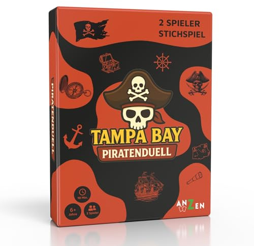 TAMPA BAY – Piratenduell | 2 Spieler Kartenspiel für Kinder und Erwachsene | Familienspiel ab 6+ Jahre als Einstieg in Stich- & Trumpf-Mechaniken und strategischem Tiefgang | Hoher Wiederspielwert