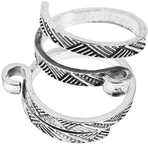 Homoyoyo Anillos Guía de Hilo para Tejer 2 Piezas, Anillo de Dedo para Crochet y Costura, Herramienta Portátil y Ligera para Enrollar Hilo, Accesorios para Manualidades y Tejido