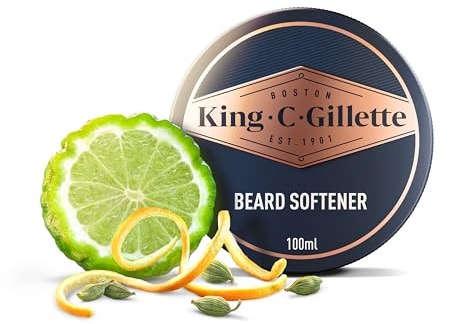 King C. Gillette Men's Beard Softener, Lightweight & Deep Beard Conditioning, Infused with King C. Gillette Signature Scent with Notes of Sandalwood, Cedar, Bergamot, Cardamon Seeds & Mandarin, 100ml