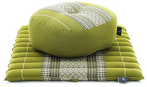 Leewadee Set Meditación Compacto Zafu & Zabuton 50 x 50 cm - Pequeño Kapok Cojín Yoga Zen