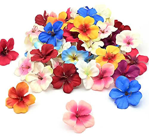 50 Stück Künstliche BlumeKöpfe, 6cm Fake Orchidee Blütenkopf Bunt Kunstblumen Seide Blütenköpfe Deko für Hausgarten Hochzeit Feste Partei Haus DIY Basteln Scrapbooking