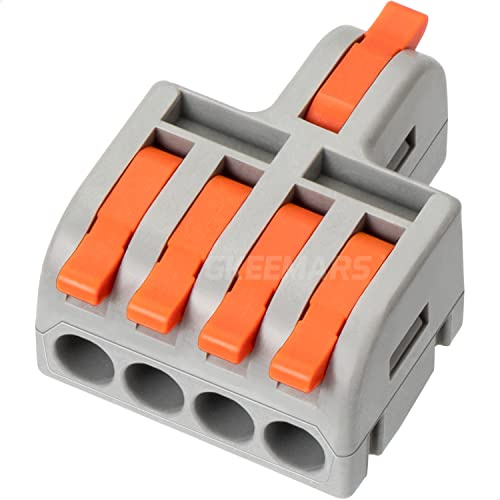GKEEMARS 10Pcs Mini Electrical Wire Connectors, DIY Splicing into 4/6/8/9/10 Way Butt Terminal Block Connectors (1 in 4 Out, Nylon)