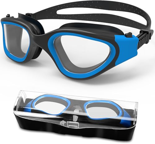 HotSrace Occhialini da nuoto polarizzati/non polarizzati antiappannamento protezione UV anti perdita silicone morbido visione chiara facili da regolare per uomini donne adulti e adolescenti