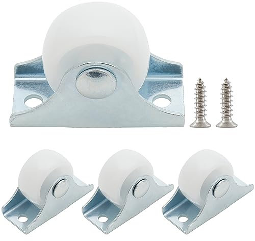 Cjueiom 4 ruedas giratorias de 25 mm / 1 pulgada, ruedas blancas rígidas, fijas no giratorias con placa superior de metal, ruedas fijas de repuesto para equipos de cajones