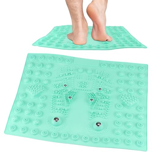 UPIQNG Feet Massage Pad Massager Tool Foot Acupressure Mat Pressure Relief Pad Foot Acupressure Cushion Shiatsu Reflexology Massager (Green)