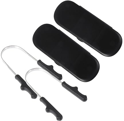Beaupretty 2sets Raschietti Per Lingua Puliscilingua Strumenti Per Raschiare La Lingua Inclusi Nero Per Pulizia Orale Della