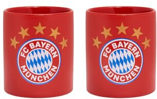 FC Bayern München Tasse Logo I Rot I 2er Set I 0,3l I Fußball