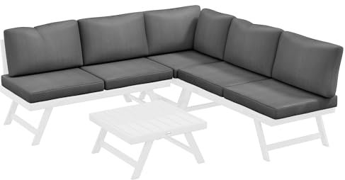 Outsunny 4-TLG. Gartenmöbel-Set, Gartenlounge-Set mit Ecksofa, Doppelsofa, Couchtisch, Sitzkissen, Gartensitzgruppe, Balkonmöbel-Set für Terrasse, Grau