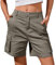 Ladies Cargo Shorts Elastic Waist Bermuda Shorts with Pockets Solid Color Cotton Summer Sweat Pants 2025 Trendy Workout Hiking Running Cargo Pants Loose Loungepants Workwear Plus Size Gray L
