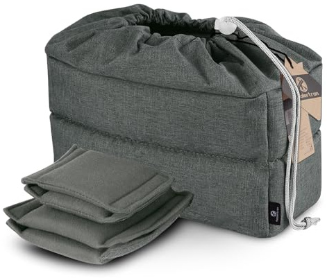 Koolertron sammetsväska för DSLR SLR spegelreflexkamera med objektiv, Grå grön, kameraväska