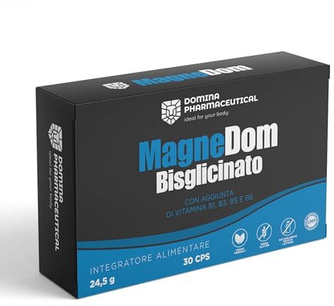 Magnesio Bisglicinato [Non solo Magnesio!] + Vitamine del Gruppo B, Integratore per Stanchezza, Sonno, Crampi e Concentrazione - Sistema Nervoso - Supporto Muscolare - 30 CPR