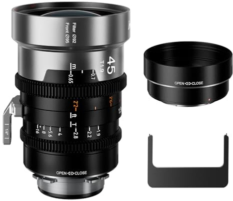 SIRUI IronStar T1.9 1.5X Lente Cinematográfico Anamórfico, 45mm de Enfoque Manual con Montura PL Nativa, Montura EF Intercambiable(Destello Neutral)