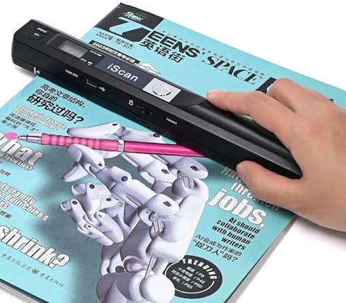 Portable Scanner, A4 Document Scanner, Photo Scanner with 16GB Memory Card, USB Connection for Computer, Black, LNKH09