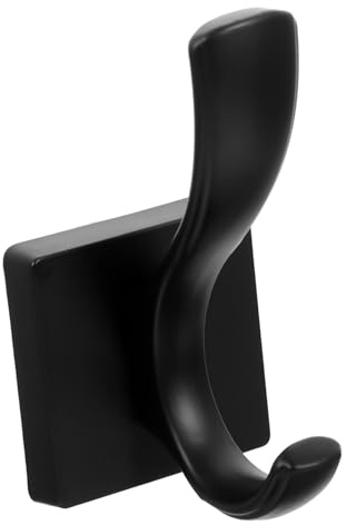 BAZEITFLOW Crochet sans Bavures Mural Noir en Alliage D'aluminium Moderne Surface Lisse pour Suspendre Manteaux et Serviettes pour Chambre et Salle de Bain