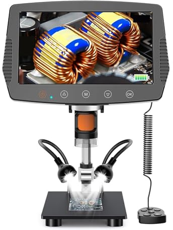 Microscopio, Microscopio 9 Pollici LCD Digitale 1000X Strumento Di Riparazione Della Saldatura Lente D'ingrandimento Per Bambini Studenti Adulti Principianti Apprendimento Ed Esperimento per piante