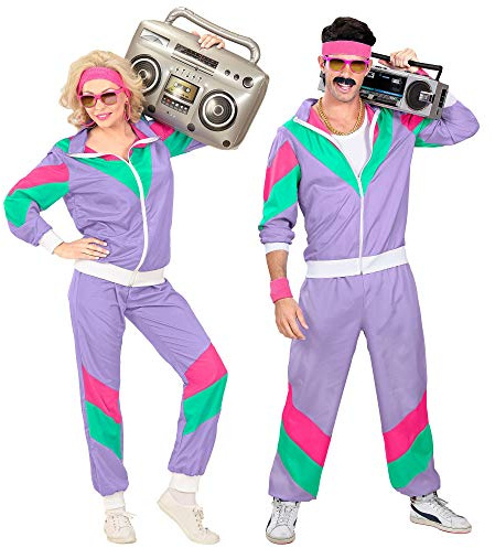 W WIDMANN MILANO Party Fashion - Survêtement fantaisie, style vintage, tenue des années 80, survêtement de jogging pour le carnaval et les fêtes