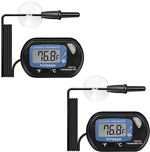 VIVOSUN 2-Pack LCD Digital Aquarium Thermometer