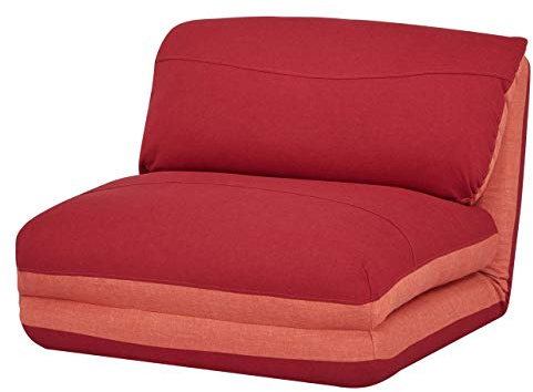 Mendler Schlafsessel HWC-E68, Schlafsofa Funktionssessel Klappsessel Relaxsessel, Stoff/Textil - orange/dunkelrot