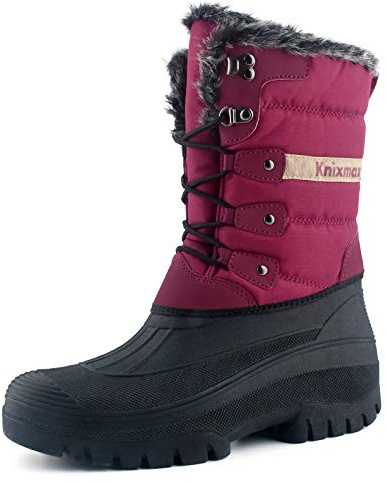 Knixmax Bottes Neige Femmes et Hommes Chaussures Hiver imperméable Chaudes Bottes de Randonnée Marche Montange Jardin 37-46 EU