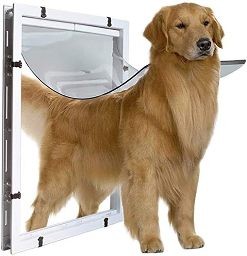 ANQI New Extra Large Cat and dog door Pet Flap Door Magnetic 2 Way Lockable Automatic Safe Cat Dog Tunnel Gate Hole Easy Install-XL