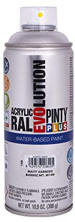 PINTY PLUS 95873 Pintura EN Spray Evolution Water-Based 520CC Barniz Mate, Matt Varnish M199, 65 mm
