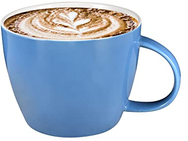 Tasse à café Jumbo en céramique avec poignée pour soupe, café, thé, crème glacée, fruits, céréales, lait, moka, cacao et boissons chaudes, passe au lave-vaisselle Bleu turquoise 887 ml