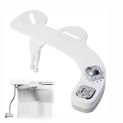 RADAAB Accesorio Bidet para WC, Ultra Slim bidé no eléctrico Uso para Inodoro, Doble Boquilla, Duchas Higienicas para Lavage postérieur et féminin（manejo a la Izquierda）