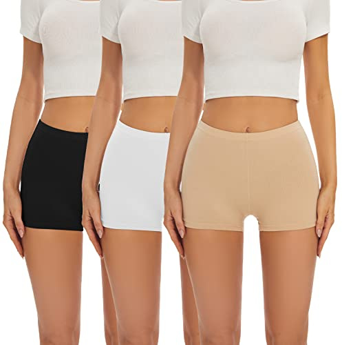 SIHOHAN Boxer Femme Coton Shorty Anti Frottement Cuisse Femme Culottes | Short sous Robe Femme Culotte sans Couture Calecon avec Entrejambe Large Coton