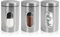 1ABOVE 3 PC Kitchen Storage Canisters | Stainless Steel Containers with Secure Lids | Viewing Window | Storage Tin for Tea, Coffee Sugar, Nuts, Cereal