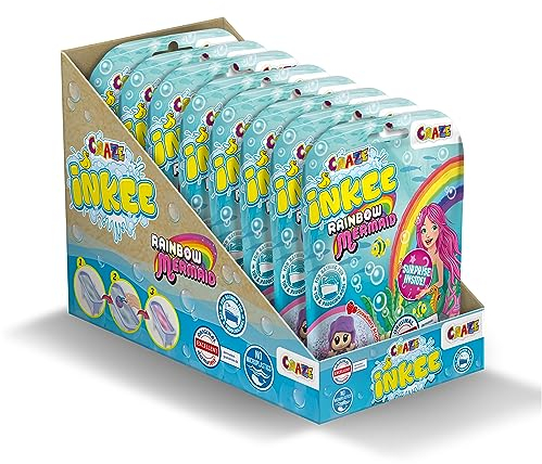 INKEE MERMAID | 8er Set Kinder Badekugeln mit Meerjungfrau Saugnapf Figuren, Badebomben mit Überraschung mit Erdbeerduft, 80g