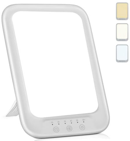 WY8 Large Daylight Lamp, LED Light Therapy Lamp, SAD Light, 20000 Lux, 3 Color Modes, 10 Adjustable Light Intensities, Timer, Touch Control Sunlight Lamp for Home