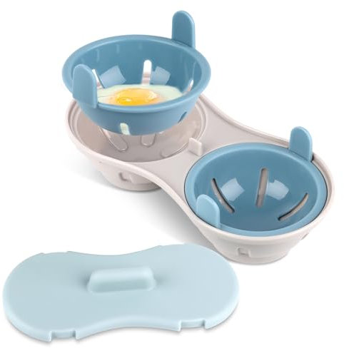 Cocer Huevos Microondas Huevos Poche Molde Cuece Escalfador de Huevos Cocedor de Huevos Escalfador Huevos Poche Hervidor de Huevos Egg Poacher para Vaporera Microondas