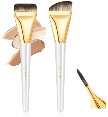 2 st platt grundborste för flytande makeup, ultratunn flytande foundation-borste premium makeup ansiktsborste för blandning, kräm, tunn foundation-borste sminkverktyg ansikte makeupborste och verktyg