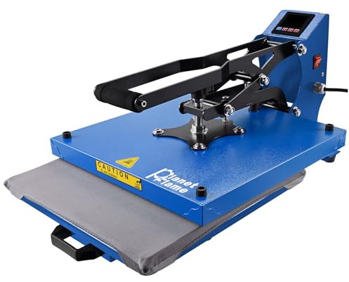 PlanetFlame Heißpresse für T-Shirts Wärmepresse mit Griff für Sublimations-Wärmeübertragungen, Canvas-Taschen, Rucksäcke und andere Projekte Flachbett-Heizpresse (blau)