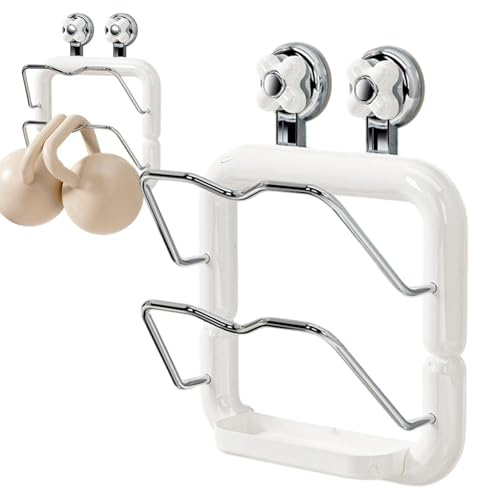 Pannlock Organizer - Sugkoppsgryta lockhållare | Pannlock Organizer 2 nivåer väggfäste för kastrulllock, fallhållare