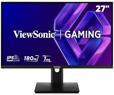 ViewSonic XG27G1 Monitor Gaming 180 Hz, 27 Pulgadas, 1 ms MPRT, Compatible con G-Sync, Panel IPS, HDR 10, Ajustable en Inclinación y Altura, Sin Marcos, HDMI 2.0 x 2, DisplayPort