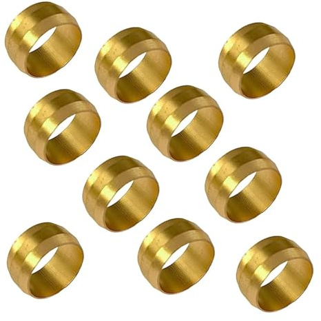 10 PCS Copper Compression Olives Copper, 15mm Tube OD, Copper Compression Fittings for Water/Gas Lines, HVAC Systems