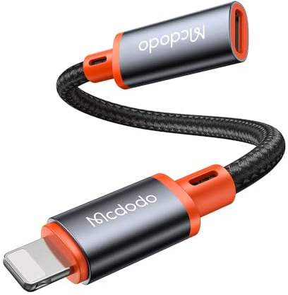 mcdodo USB-C till Lightning-adapter, 4-i-1 OTG för ljud och laddning upp till 5 V/2 A, USB-C-uttag på Lightning-kontakt för läsning av USB-minnen, för tangentbord och mus, kompatibel med iPhone och