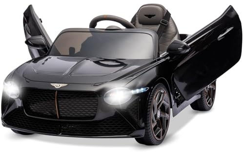 Voiture Électrique Enfant 12V de Luxe - Portes Ciseaux, Télécommande 2.4G, 3 Vitesses, LED - Véhicule Sécurisé pour Enfants 3-8 Ans(Noir)