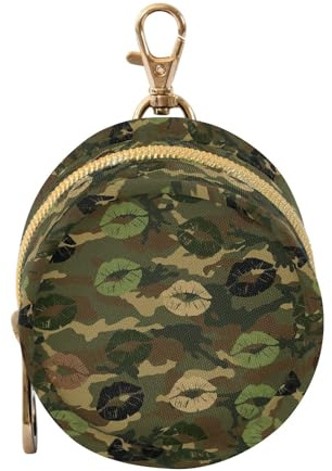 Camo Kiss Yellow Pattern Pacifier Holder Pacifier Case Portable Baby Paci Storage Holders Box with Clip Travel Baby Essentials 2.5 Diameter