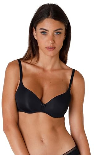 Lovable Reggiseno Push-Up Senza Ferretto in Microfibra Soft | Coppe Imbottite | L04FH Intimo My Daily Comfort Donna, Nero, 36 / 4C
