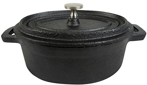 García de Pou 198.63 Cocotte Oval, 15.2 x 10.2 x 6.4 cm, Set de 6, Negro