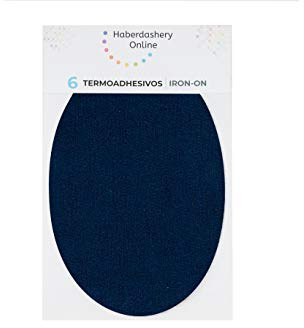 Rodilleras para chándal | Parches termoadhesivos para Reparar Ropa Deportiva. 6 Coderas o Rodilleras de 13,9 x 9,3 cms. (Azul Marino)