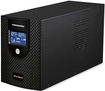 RIVELT UPS GRUPPO DI CONTINUITA' 3000 VA 1800W 4 USCITE BIVALENTI DISPLAY LCD 4 BATTERIE 12 VOLT 9 A INCLUSE
