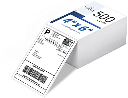 BETCKEY - 500 Étiquettes de Transport Direct Thermique 4 x 6 pouces, 102mm x 152mm, Qualité Commerciale - Étiquettes Pliantes Perforées