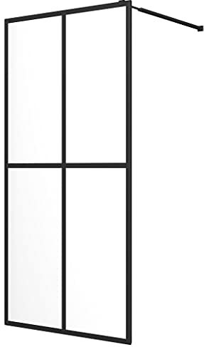 Susany Duschvägg duschkabin duschavskiljare duschvägg (98–100) x 195 cm för gångbar dusch säkerhetsglas, hörndusch duschvägg stödstång justerbar från 70 till 120 cm