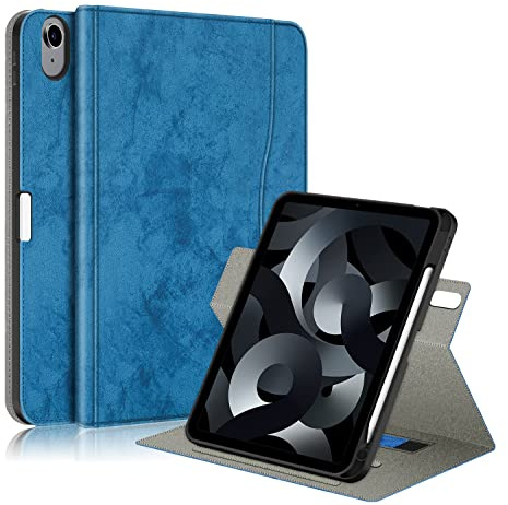 TOPCASE Kompatibel med iPad 10:e generationen fodral 2022, smart stående fodral iPad 10.9 fodral med pennhållare, mörkblå