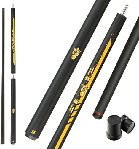 CRICAL Little Monster Break Jump Queue, Karbonfaser, 147 cm, 12,9 mm, mit Ledertasche, 3 Stück